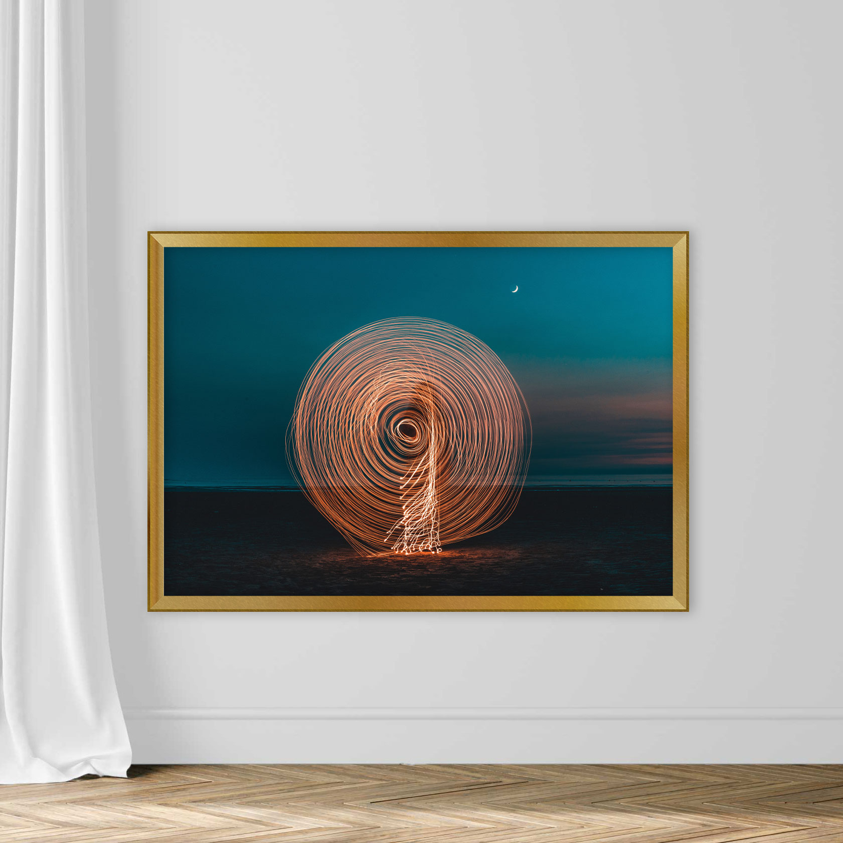 Light Painting At Beach Against Sky During Night - Image 5