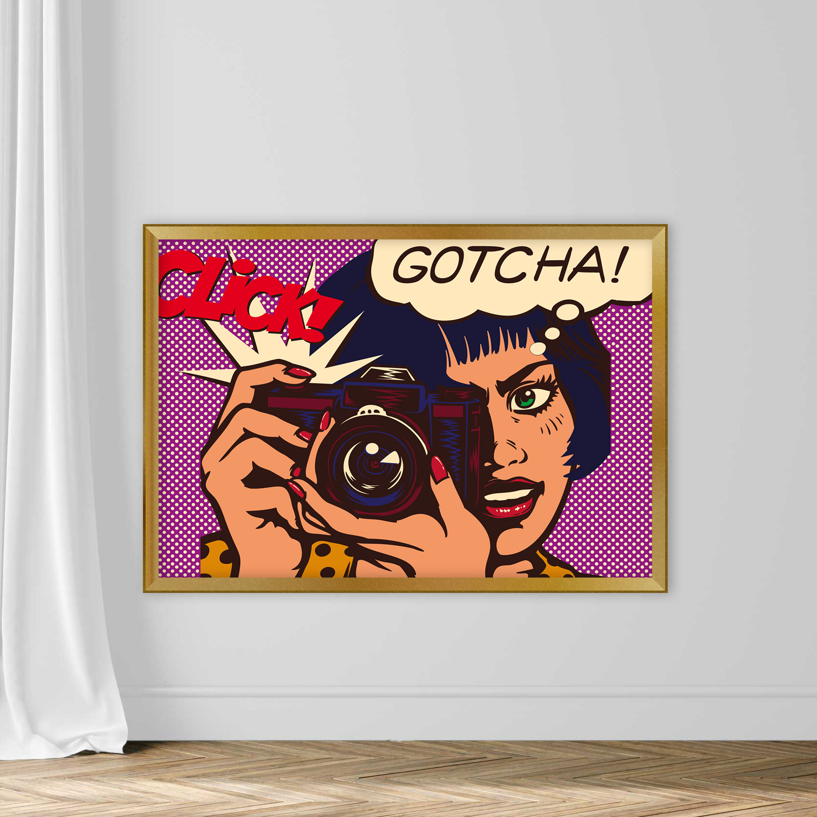Pop Art Comics Style Paparazzi Female Reporter Photographer Girl - Image 5