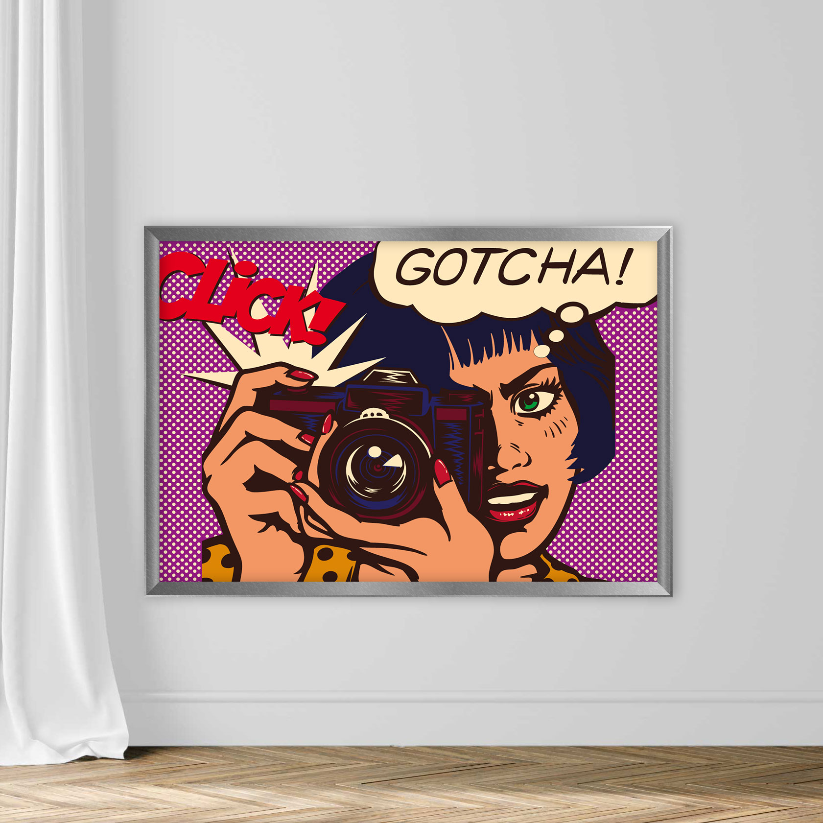 Pop Art Comics Style Paparazzi Female Reporter Photographer Girl - Image 4