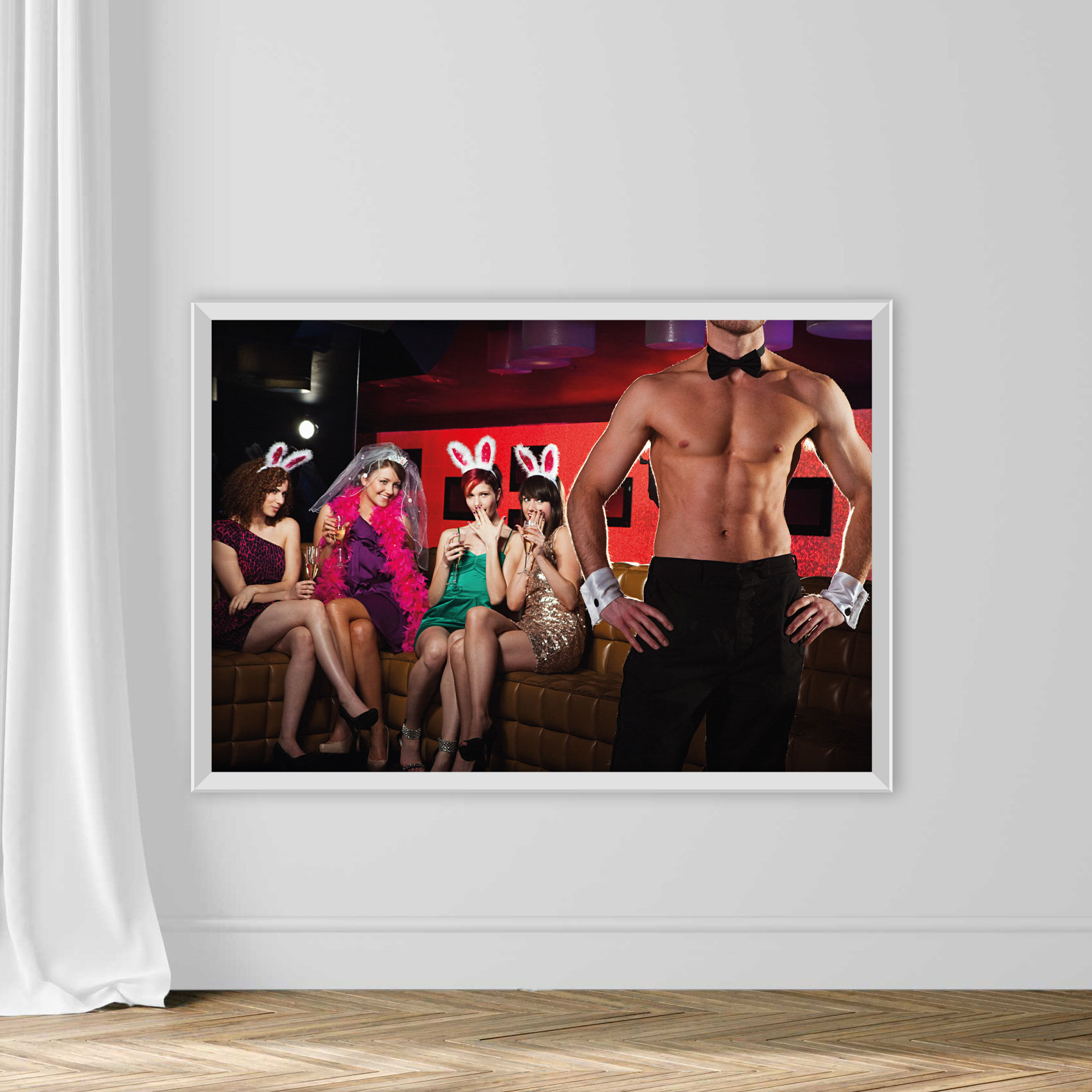 Young Women on Hen Night With Male Stripper - Image 2