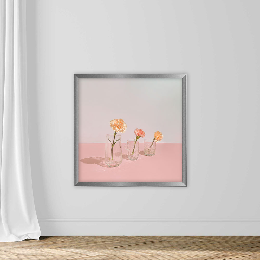 Pink composition with flowers,Vase and crystal glasses - Image 4
