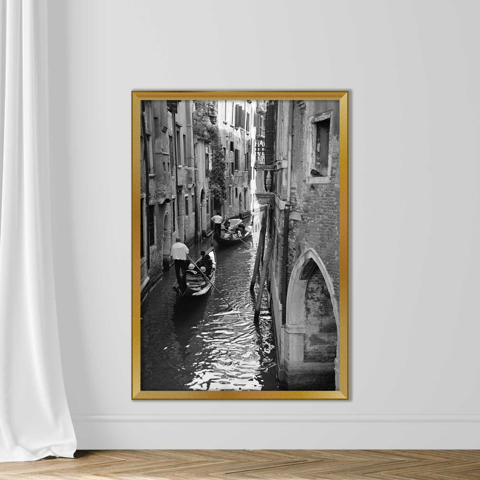 Gondolas in Canal Amid Buildings - Image 5
