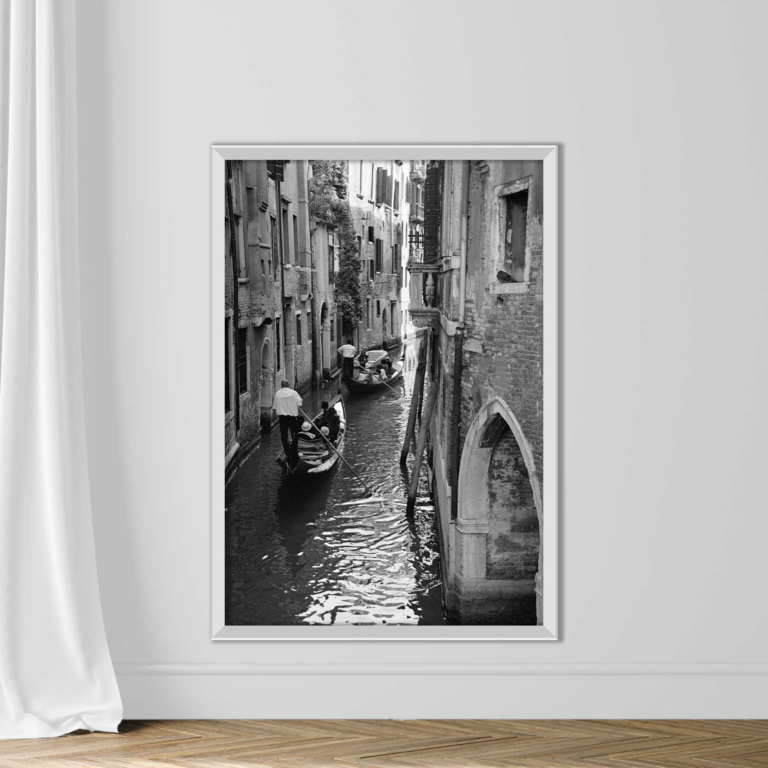 Gondolas in Canal Amid Buildings - Image 2