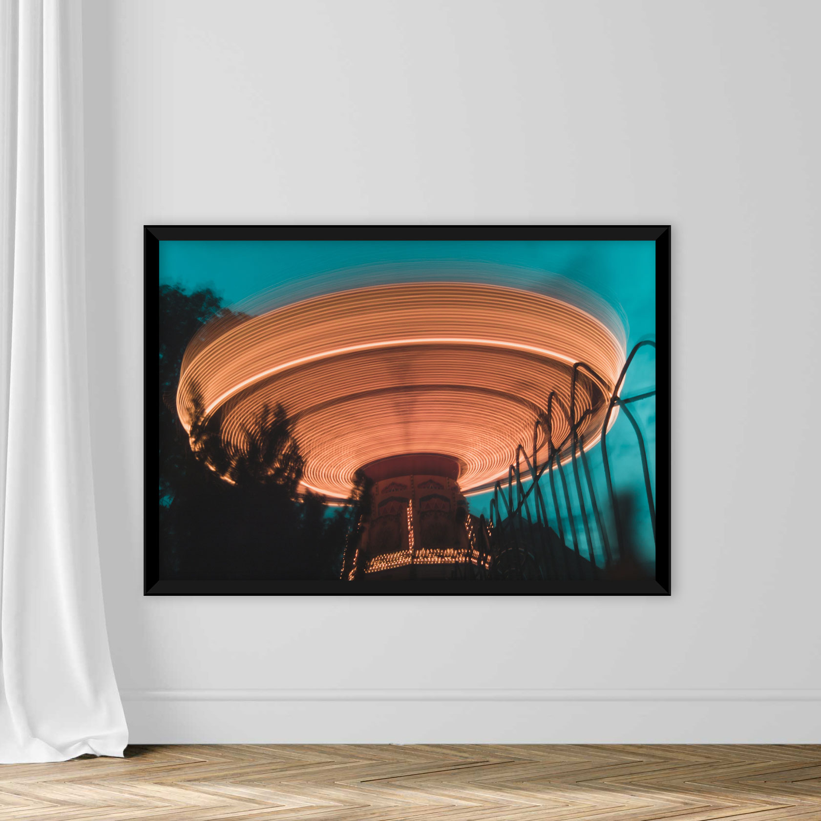 Low Angle View Of Illuminated Carousel Against Sky At Night - Image 3