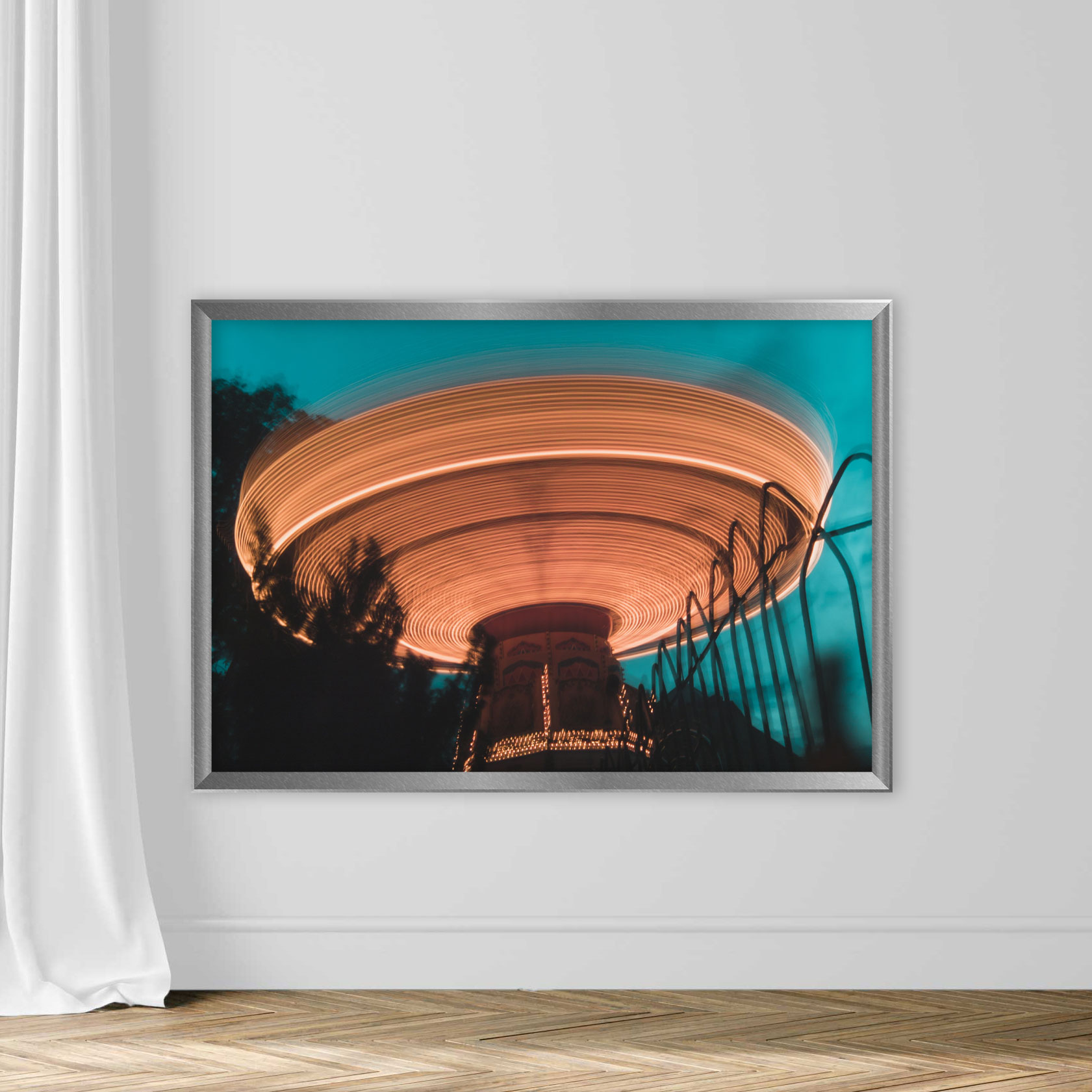 Low Angle View Of Illuminated Carousel Against Sky At Night - Image 4