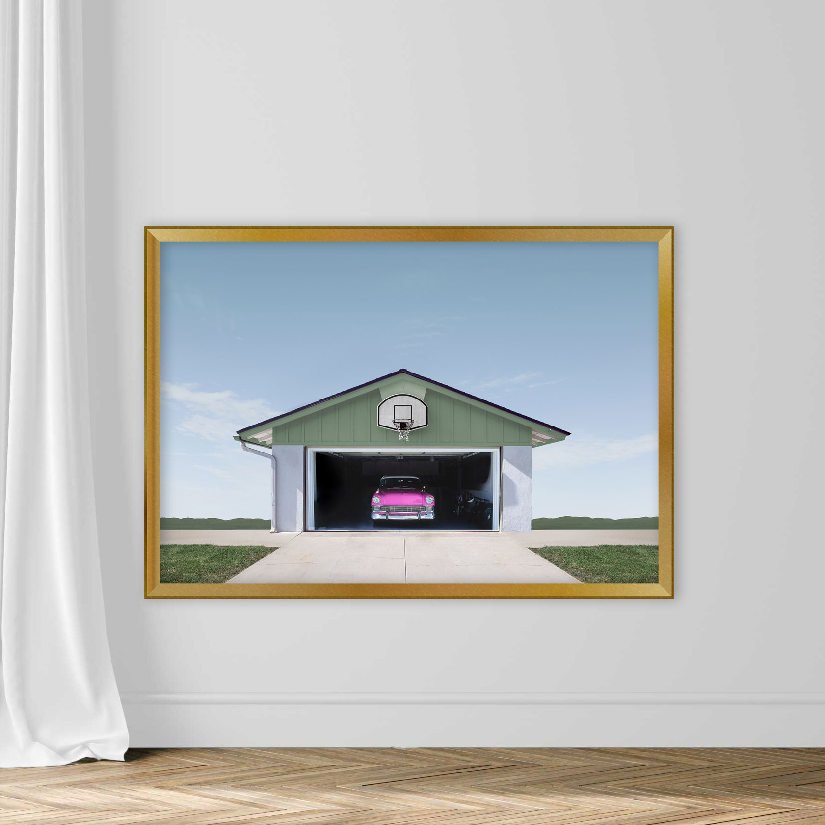 Classic Car in Suburban Garage - Image 5
