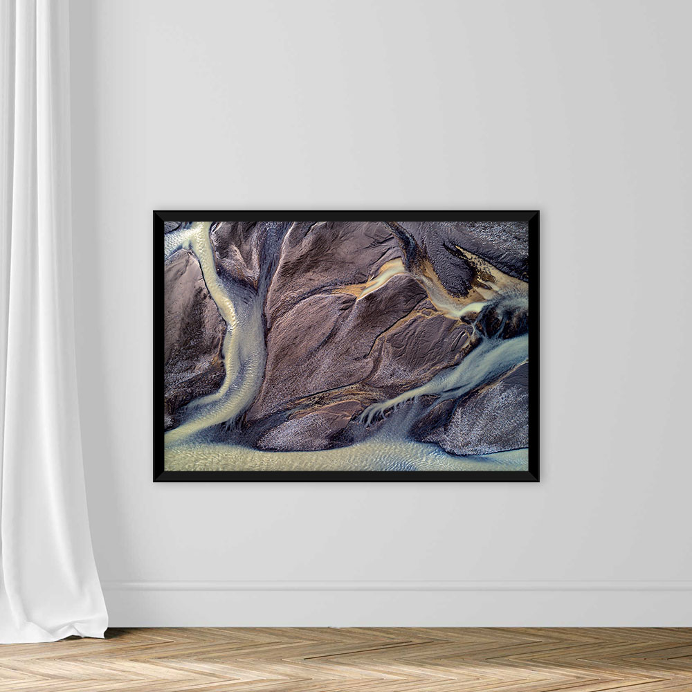 Abstract pattern of river in Iceland, aerial view - Image 3