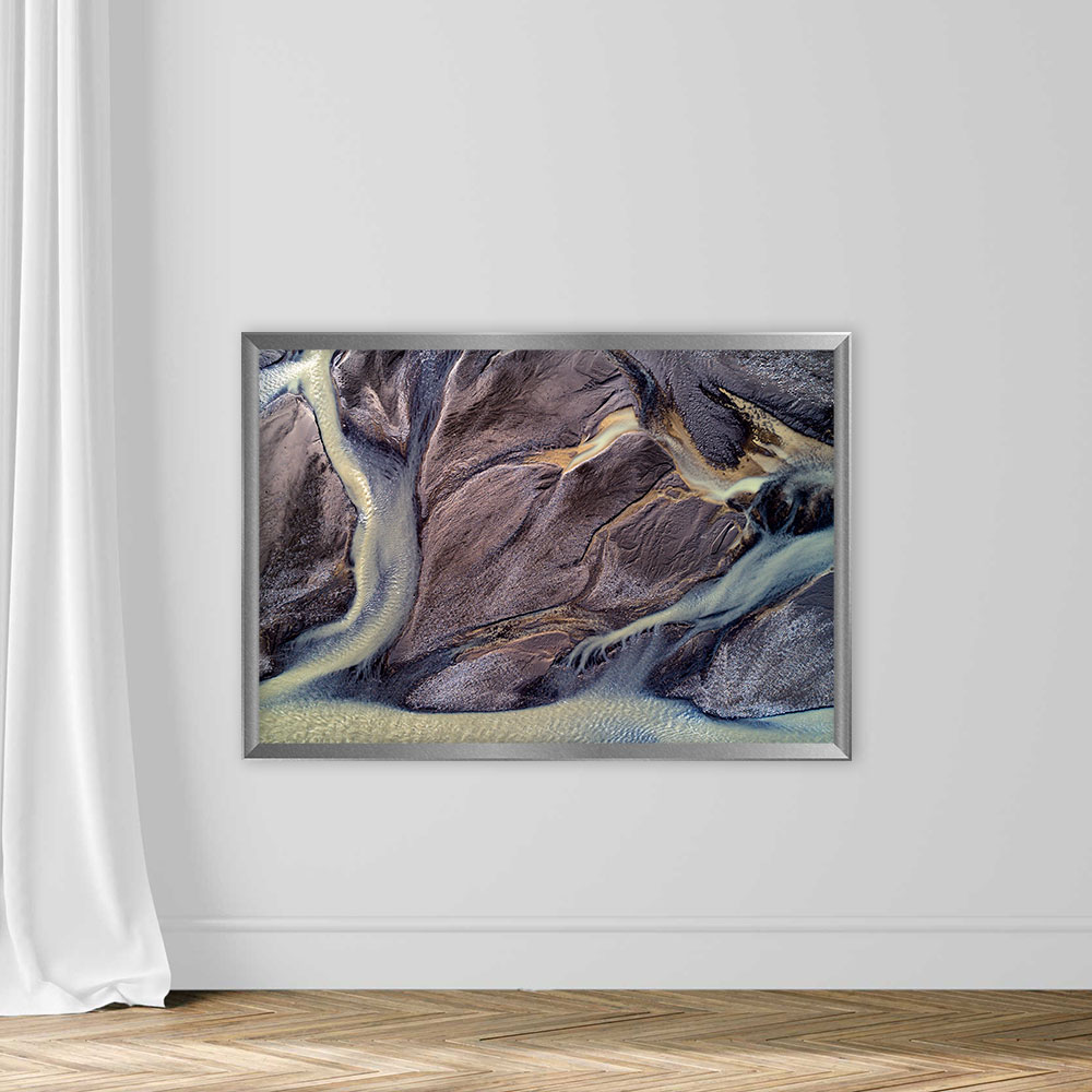 Abstract pattern of river in Iceland, aerial view - Image 4