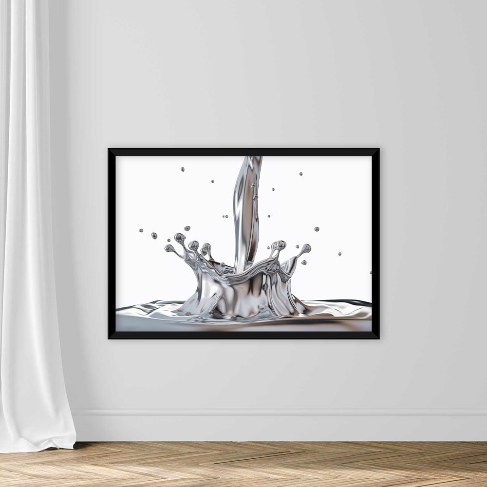 Liquid Silver Metal Pouring With Crown Splash - Image 3