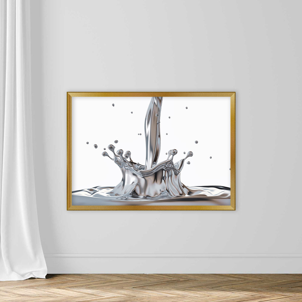 Liquid Silver Metal Pouring With Crown Splash - Image 5