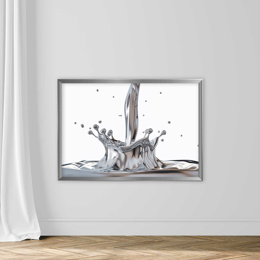 Liquid Silver Metal Pouring With Crown Splash - Image 4
