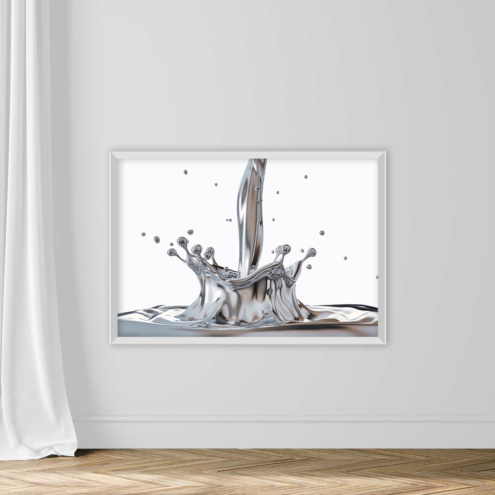 Liquid Silver Metal Pouring With Crown Splash - Image 2