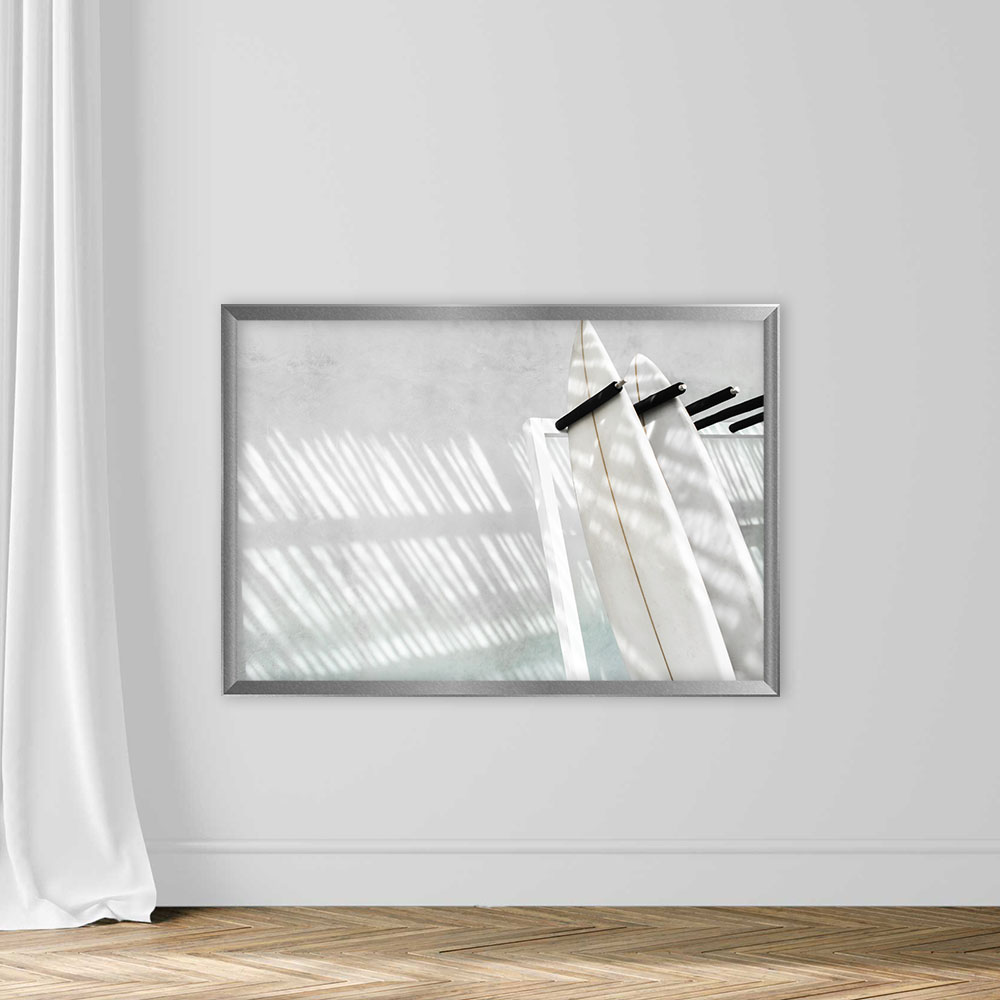 Rack With Two Surf Boards on Gray Concrete Background - Image 4