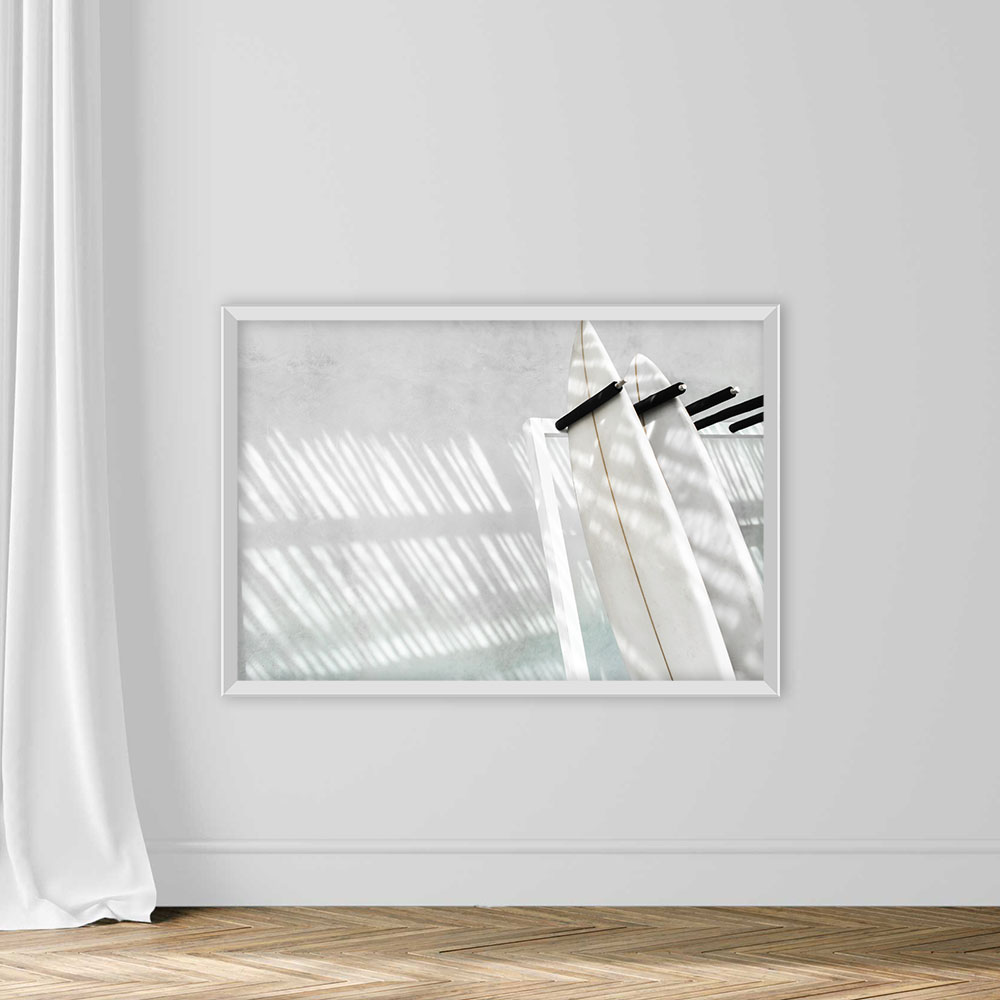 Rack With Two Surf Boards on Gray Concrete Background - Image 2