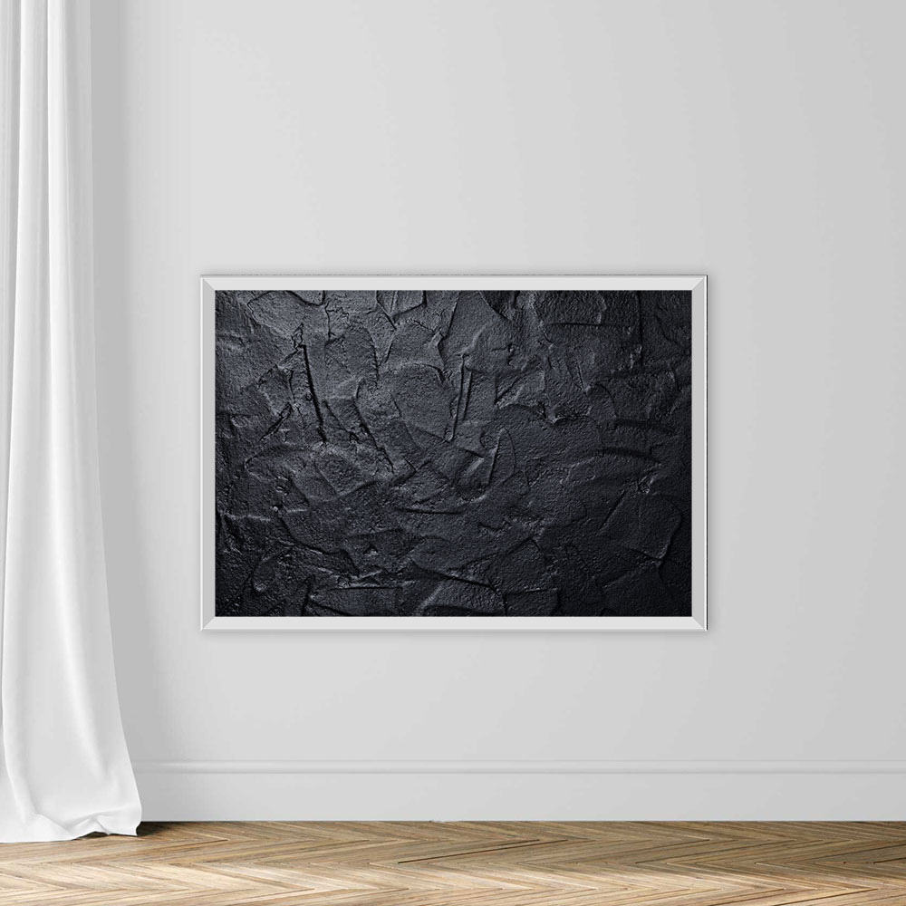Black or dark gray art plastered wall texture background - Image 2