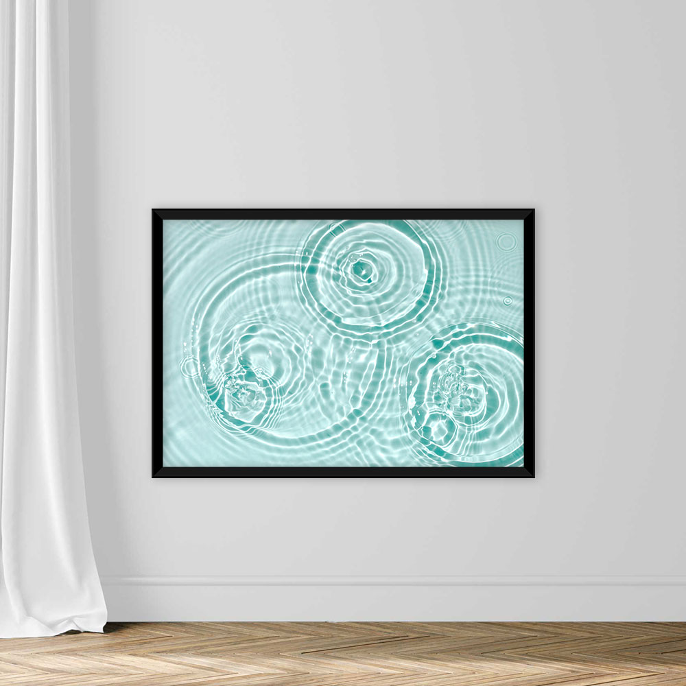 Blue water texture, blue mint water surface with rings and ripples - Image 3