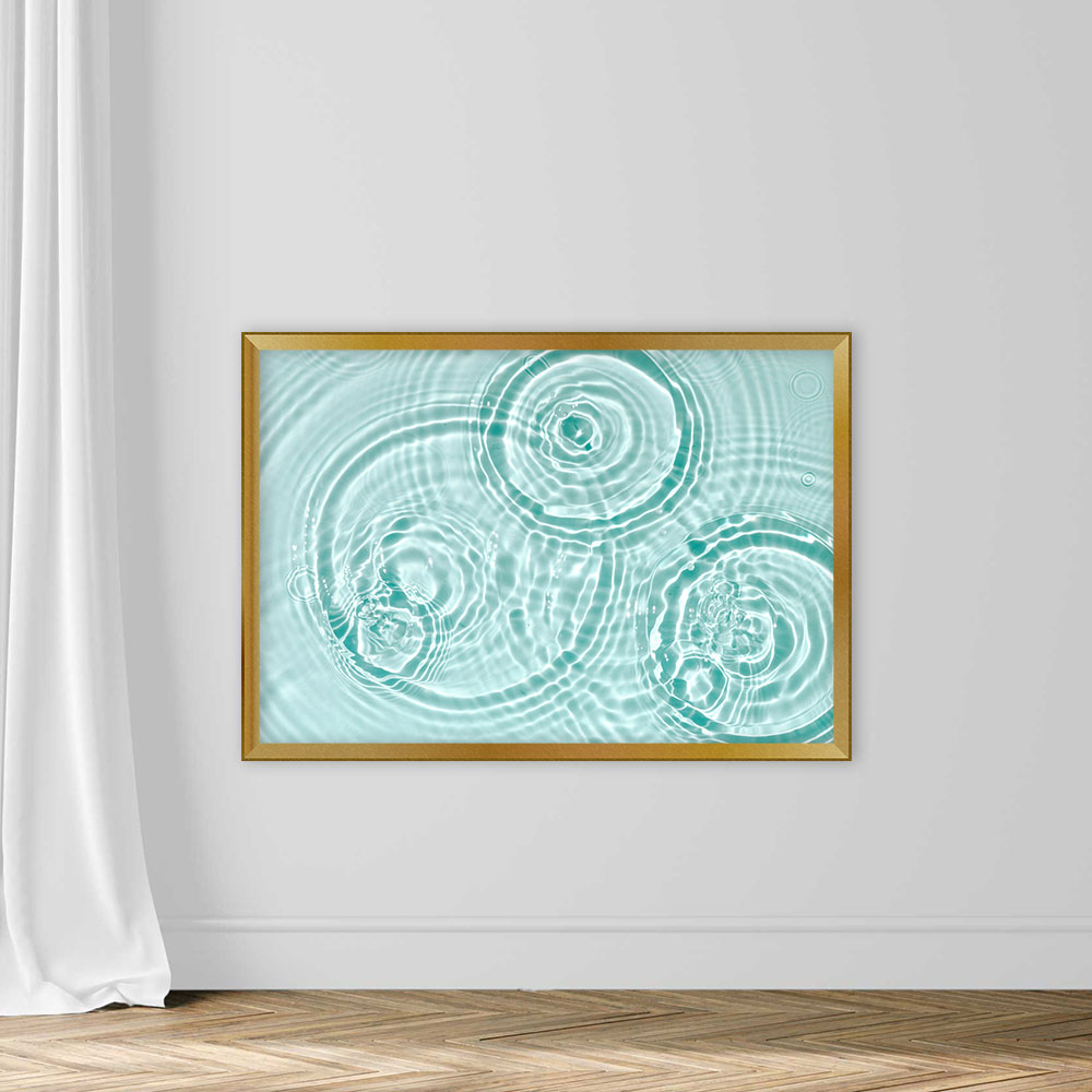 Blue water texture, blue mint water surface with rings and ripples - Image 5