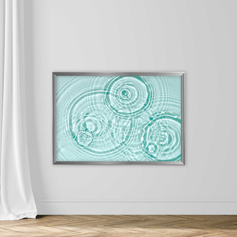 Blue water texture, blue mint water surface with rings and ripples - Image 4