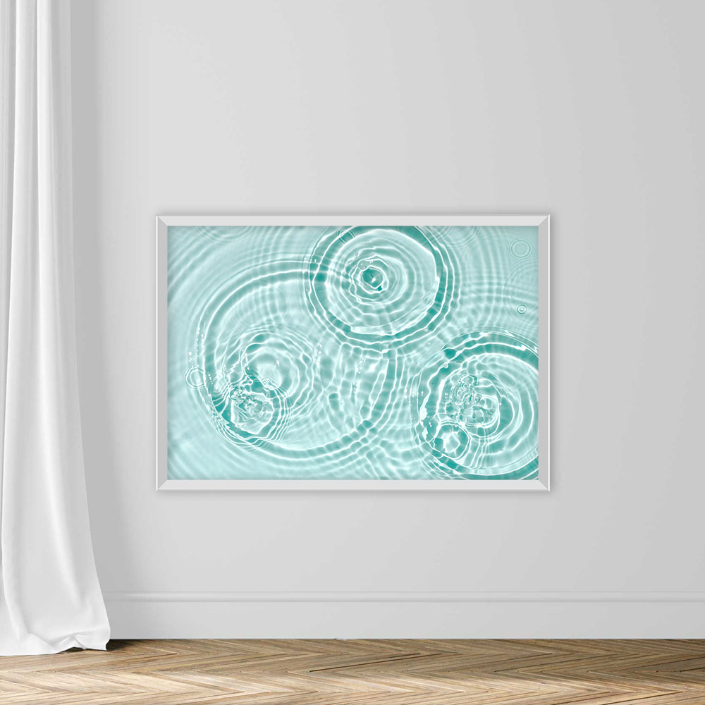 Blue water texture, blue mint water surface with rings and ripples - Image 2