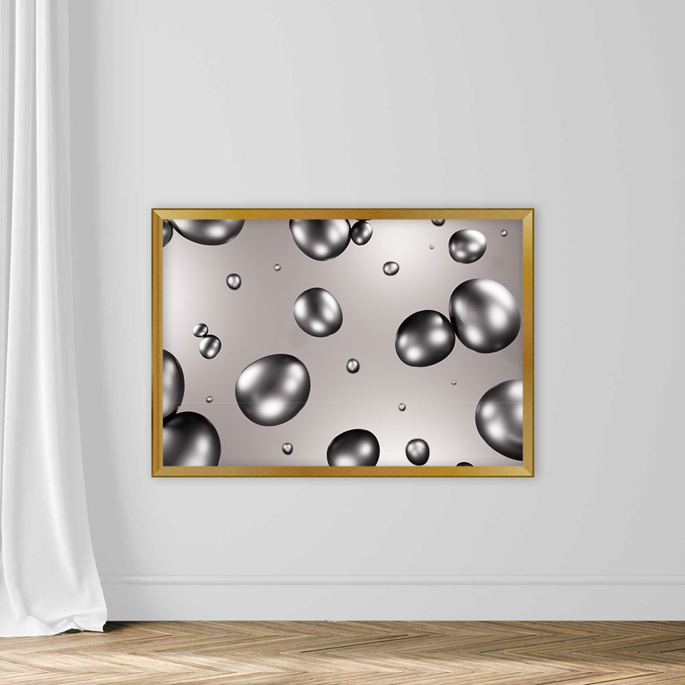 Glossy silver, black drops, molecules. Beautiful abstract futuristic background - Image 5