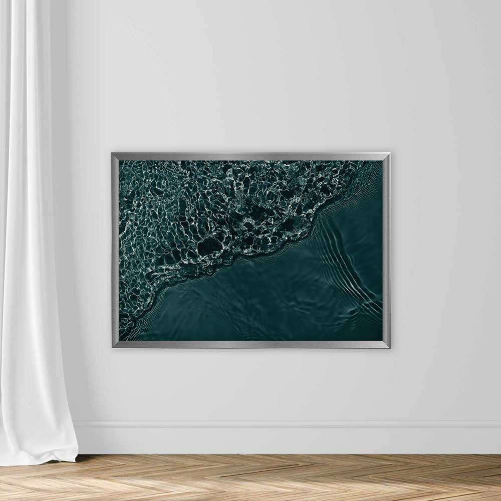 Dark gray transparent clear water surface texture with ripples, splashes and waves in sunlight. - Image 4
