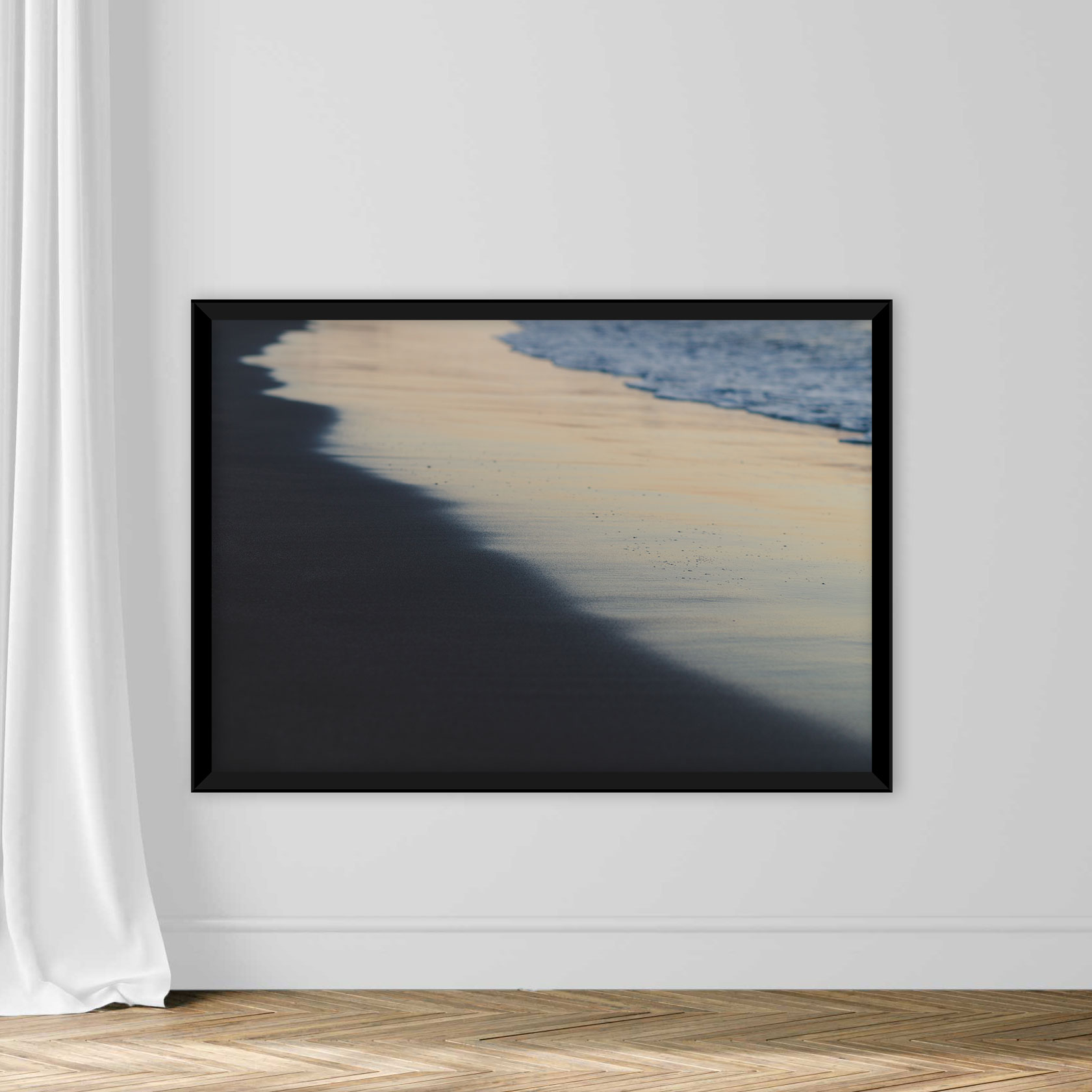 Blurred background of waves and black sand beach - Image 3