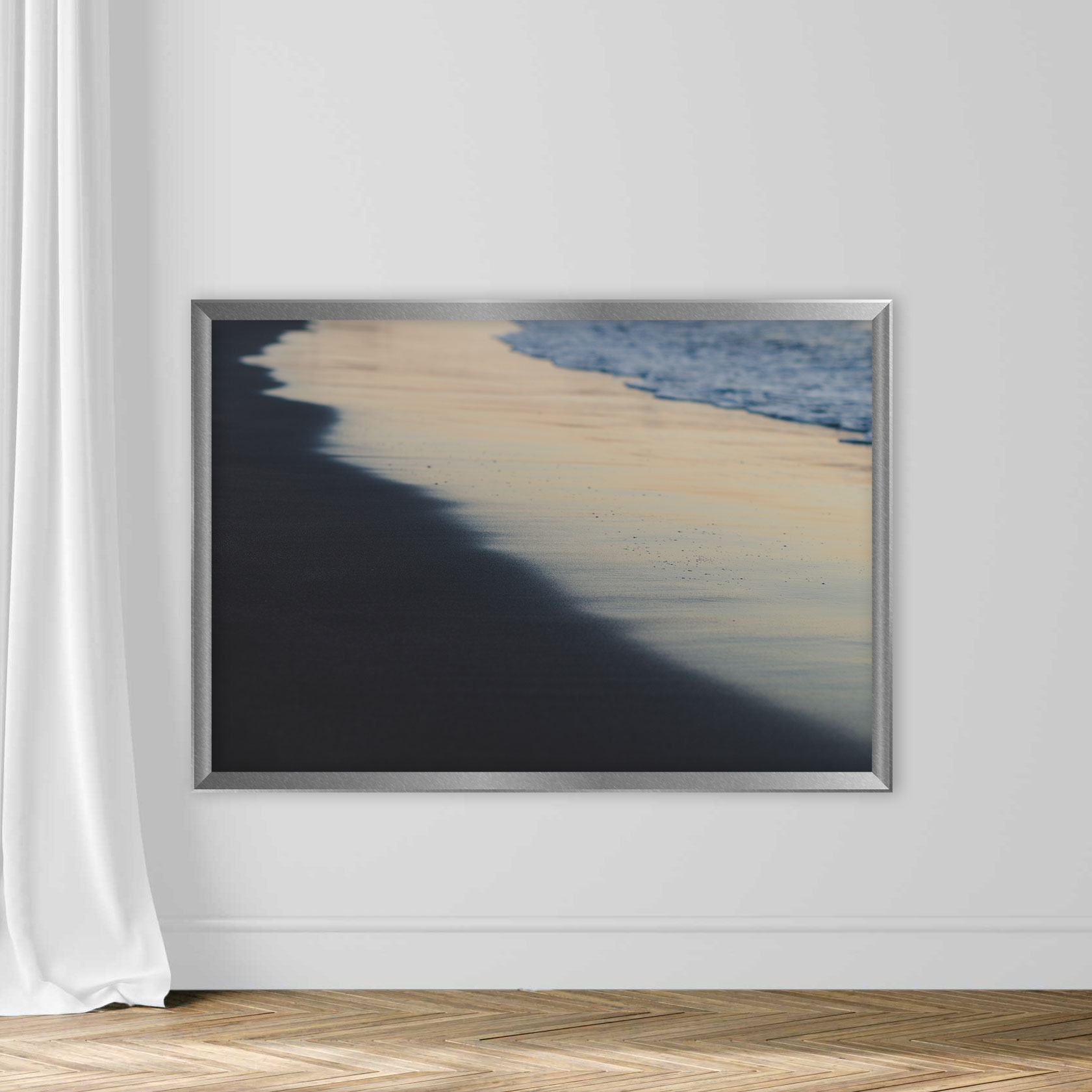 Blurred background of waves and black sand beach - Image 4