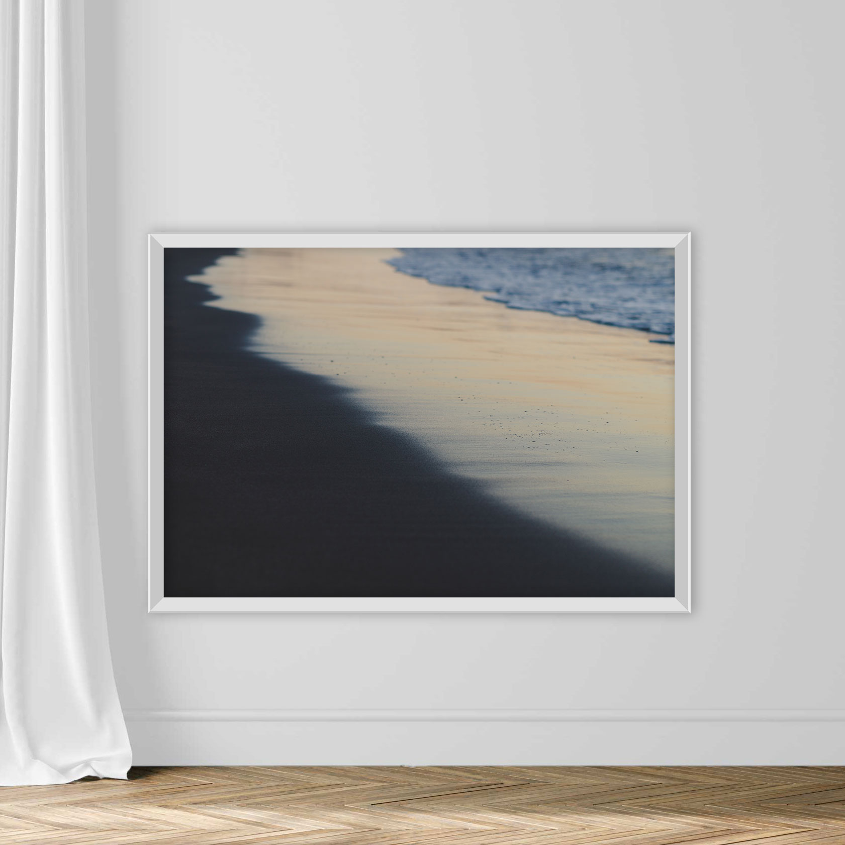 Blurred background of waves and black sand beach - Image 2