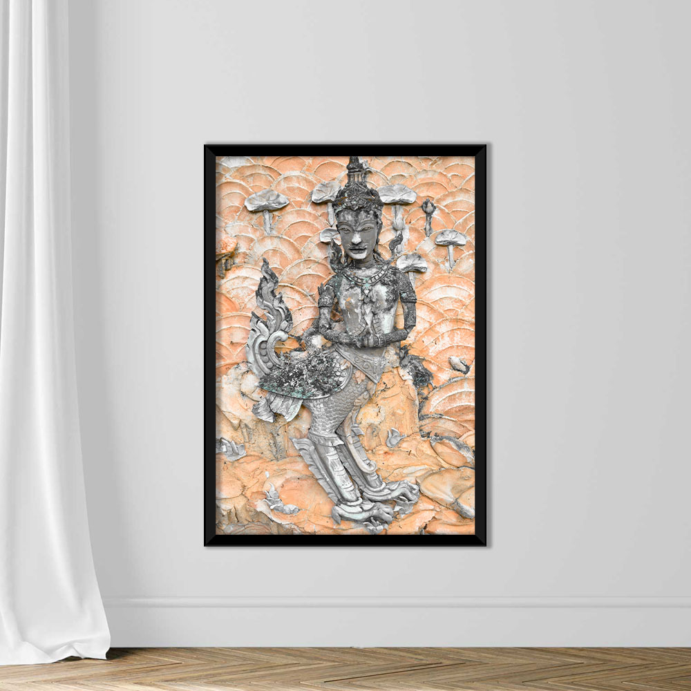 Ramayana Statue on Wall of Fence at Lok Moli Temple - Image 3