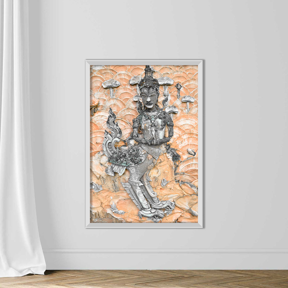 Ramayana Statue on Wall of Fence at Lok Moli Temple - Image 2