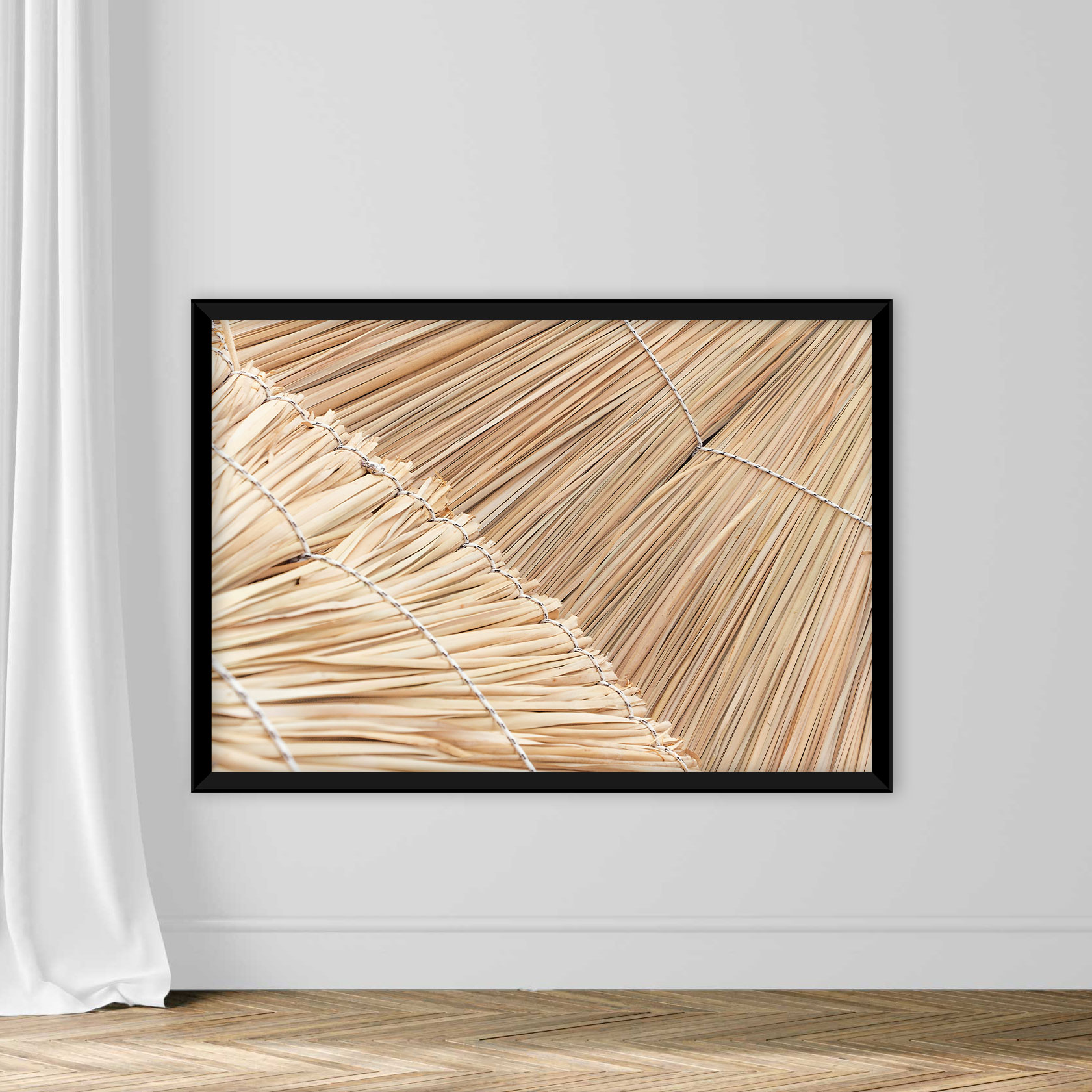 Wicker Straw Umbrellas Closeup Background - Image 3
