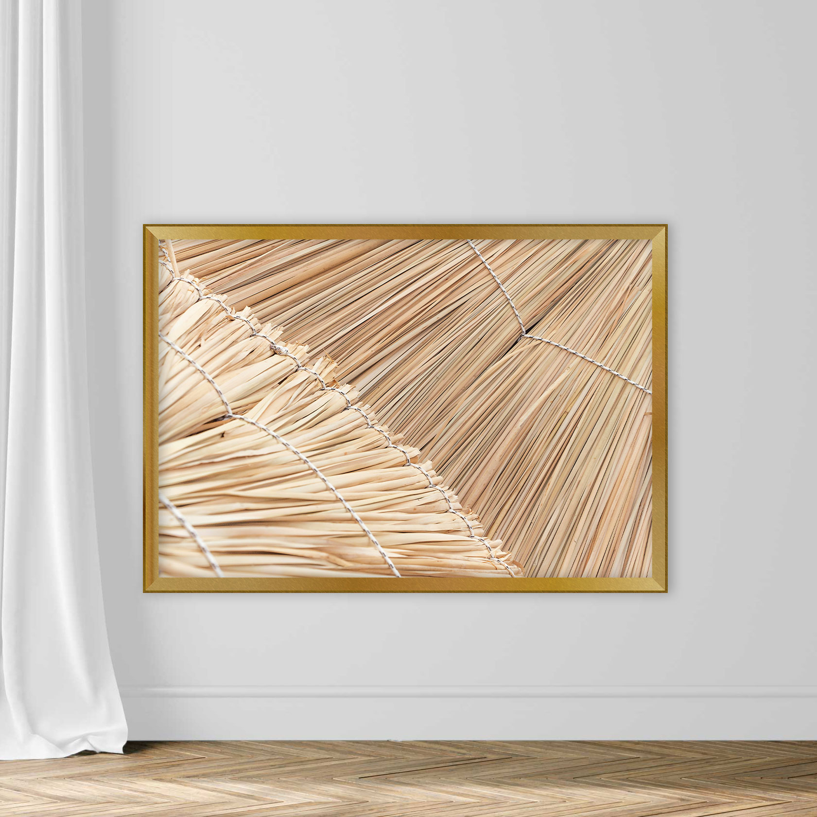 Wicker Straw Umbrellas Closeup Background - Image 5