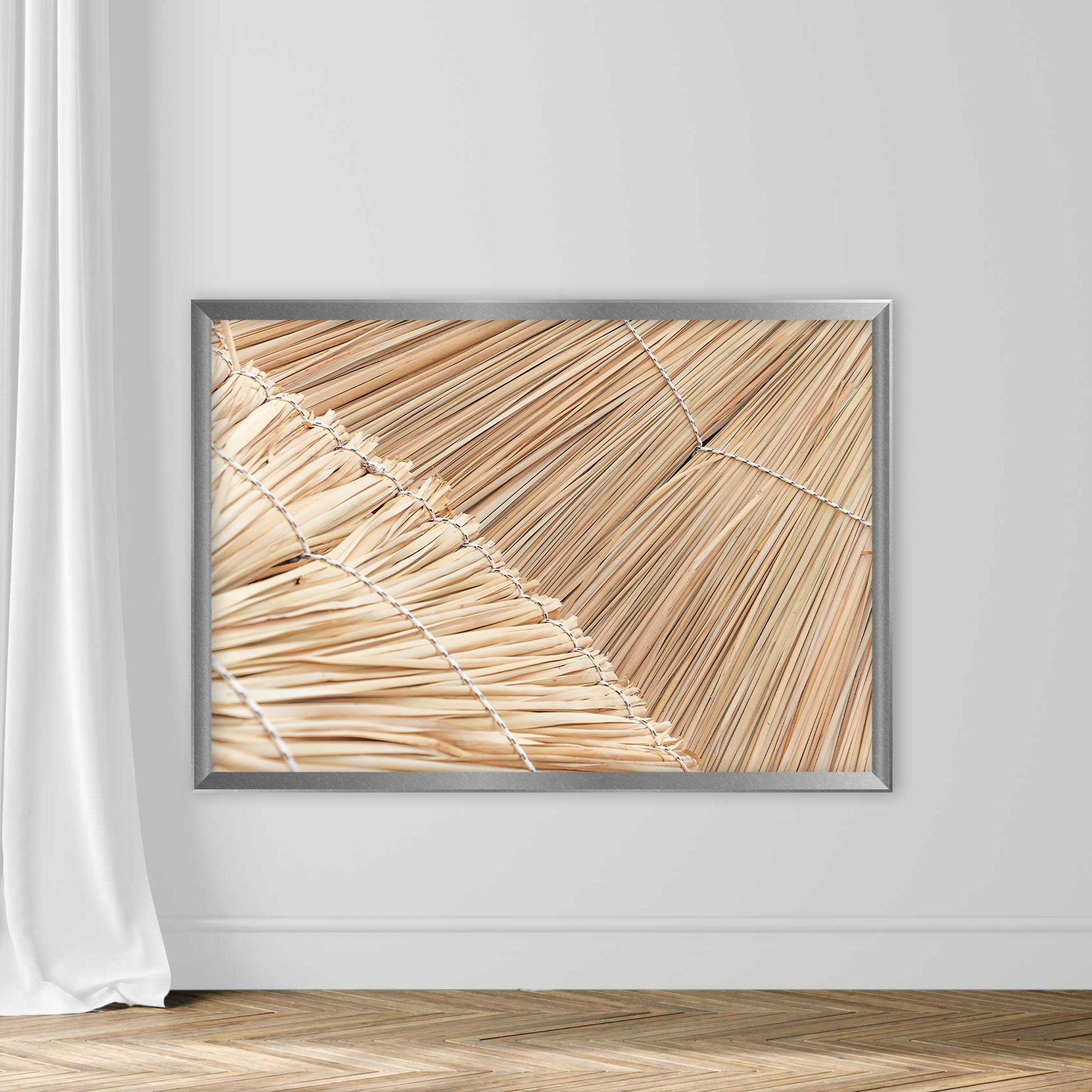 Wicker Straw Umbrellas Closeup Background - Image 4