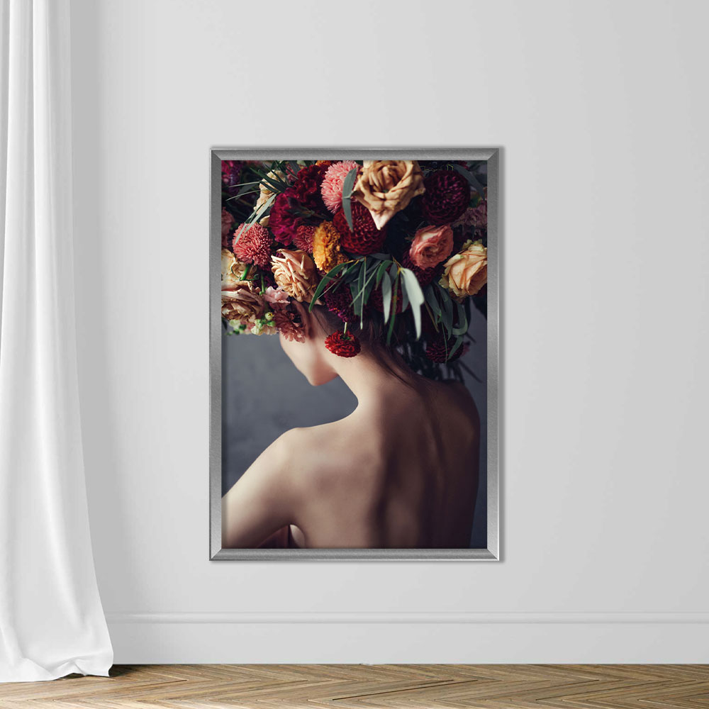 Young naked woman wearing floral headdress - Image 4