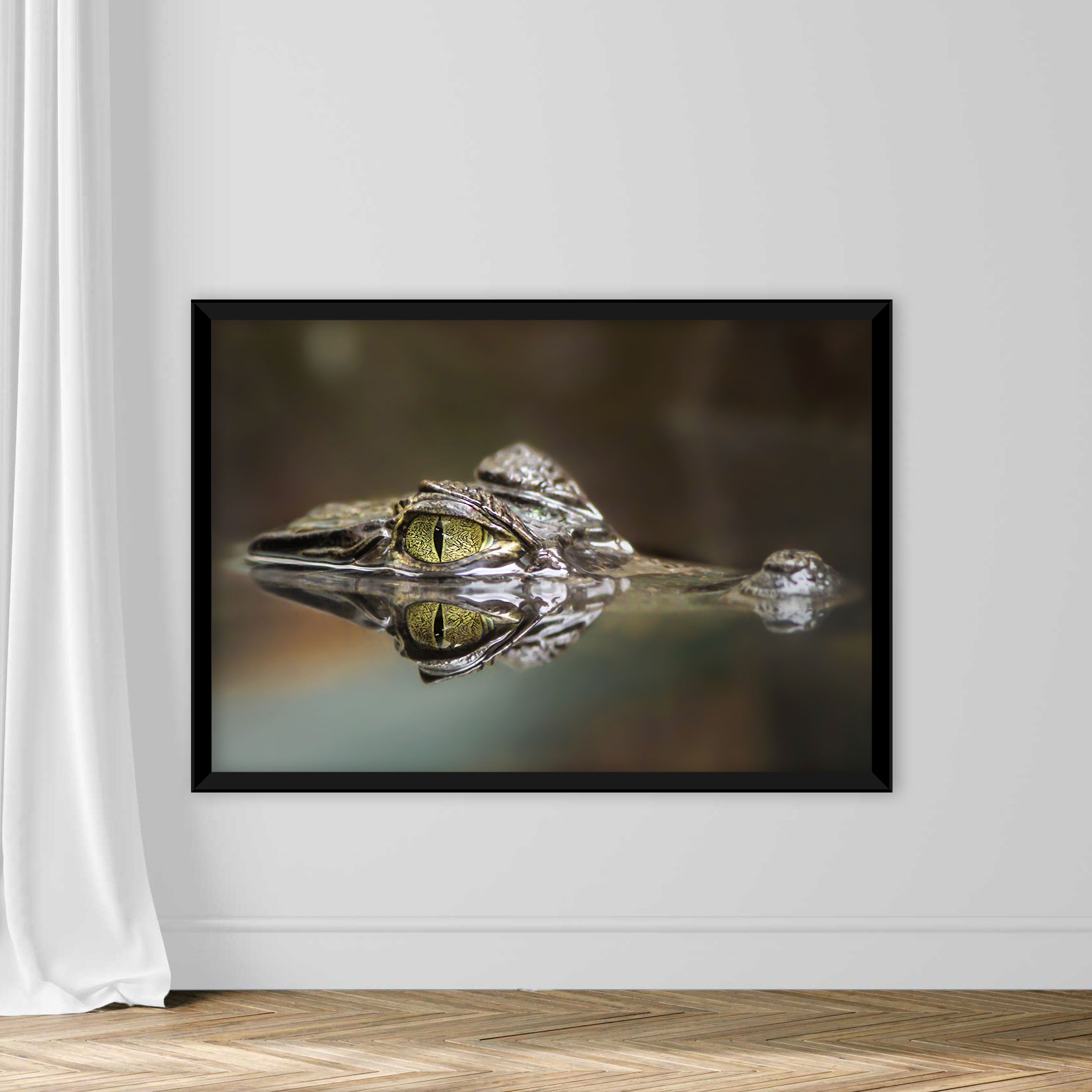 Close-up of crocodile swimming in lake - Image 3