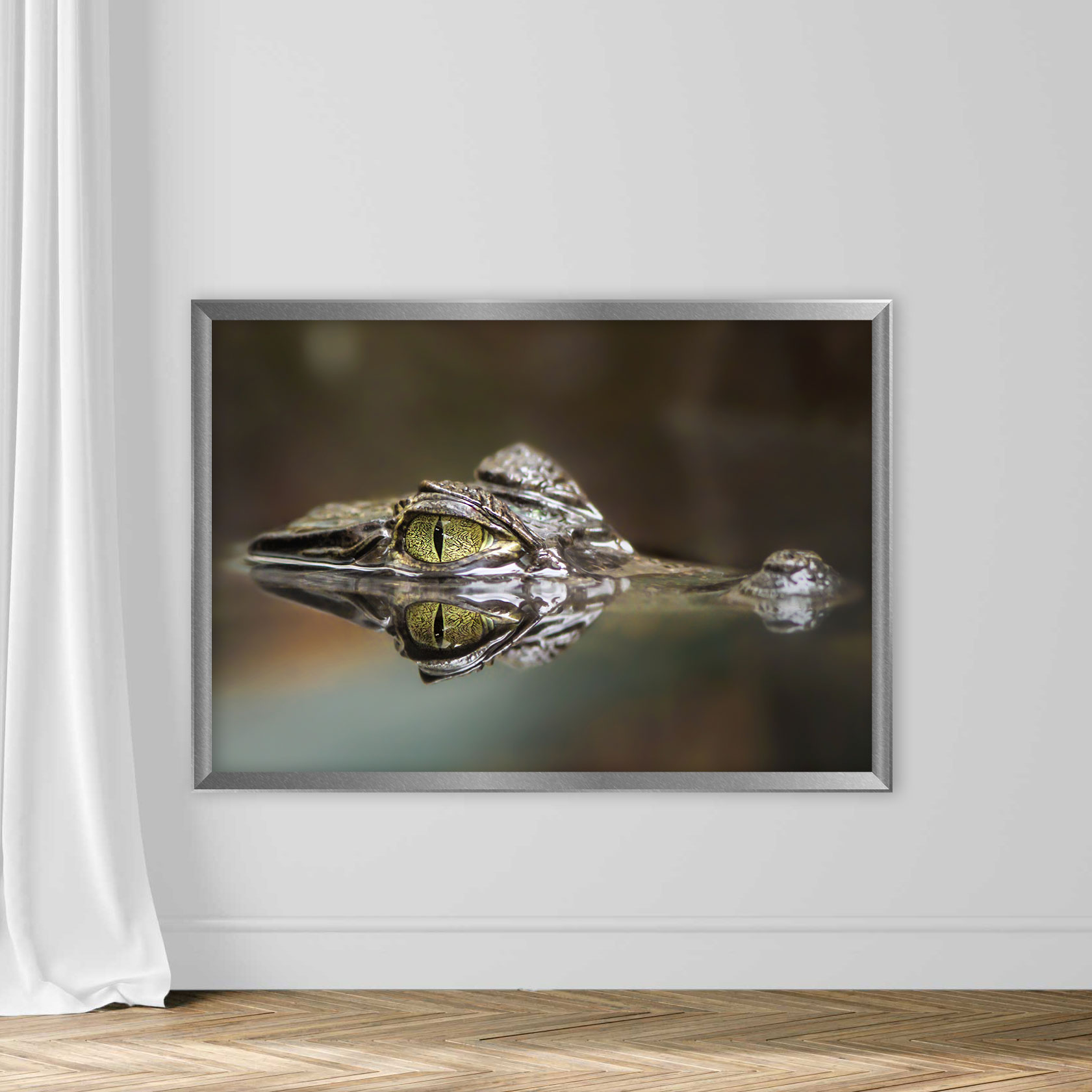 Close-up of crocodile swimming in lake - Image 4
