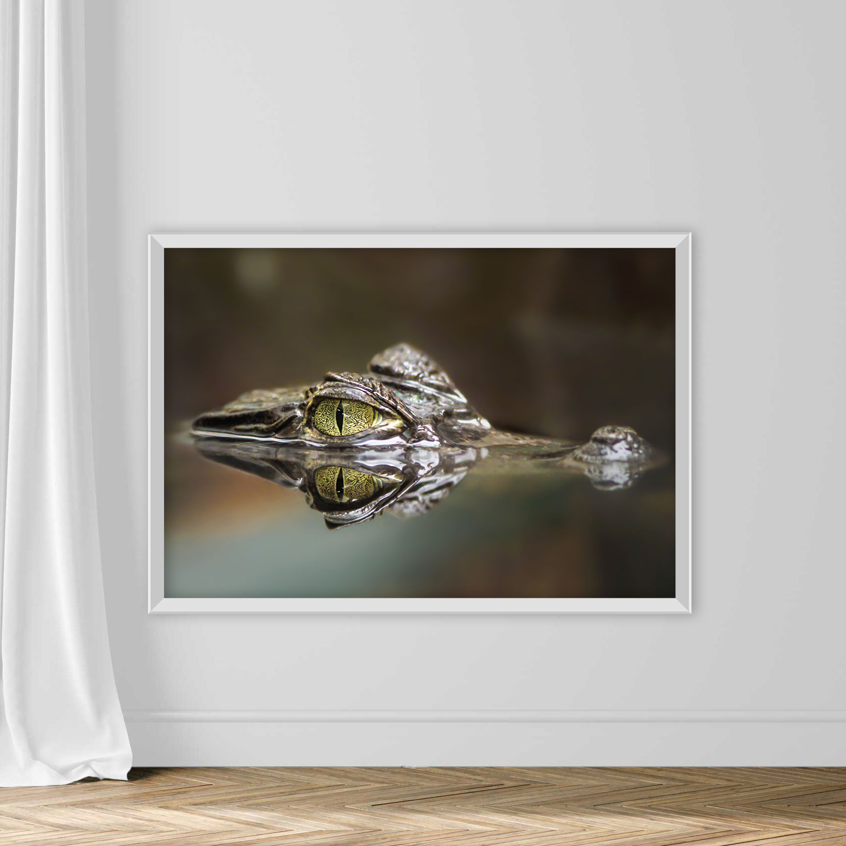 Close-up of crocodile swimming in lake - Image 2