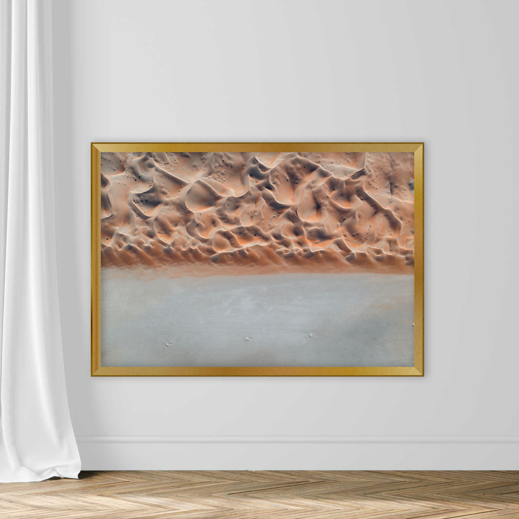 Edge of a sand dune in the desert photographed from directly above, Abu Dhabi, United Arab Emirates - Image 5
