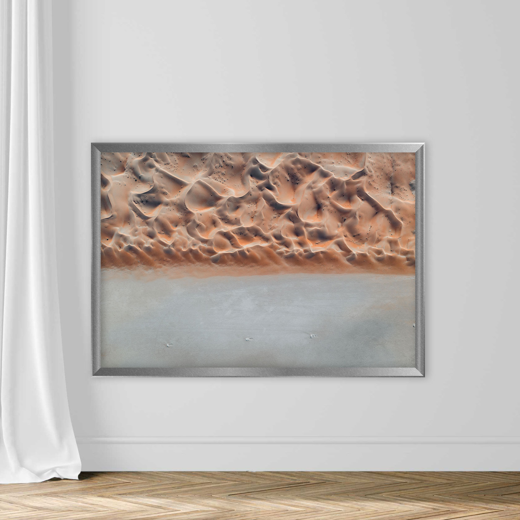 Edge of a sand dune in the desert photographed from directly above, Abu Dhabi, United Arab Emirates - Image 4