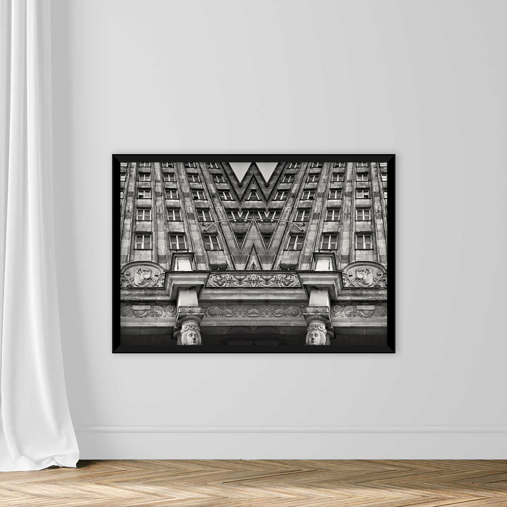 Black and White Kaleidoscopic Image of Prudential Tower - Image 3