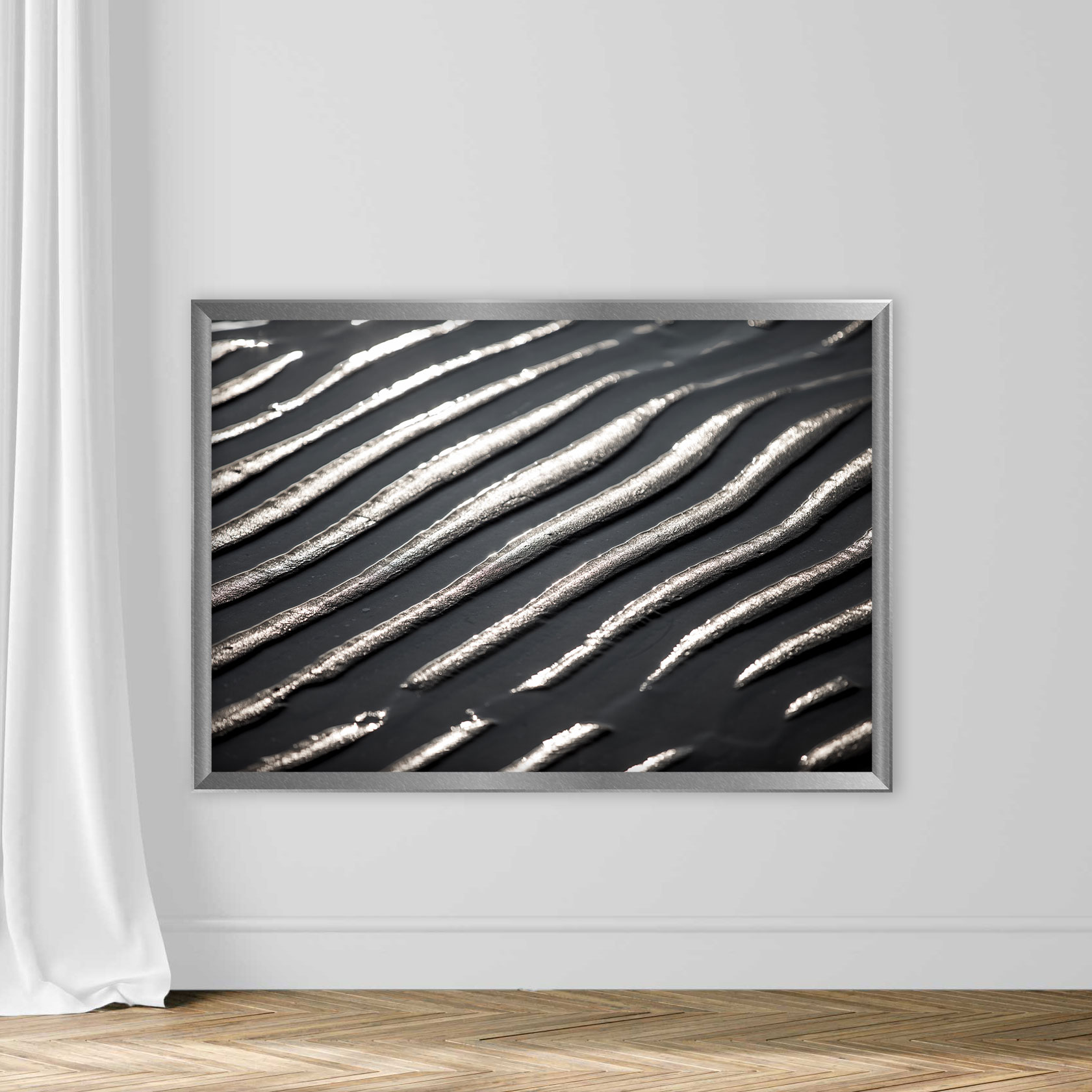 High Angle View Of Ripples On Wet Sand - Image 4