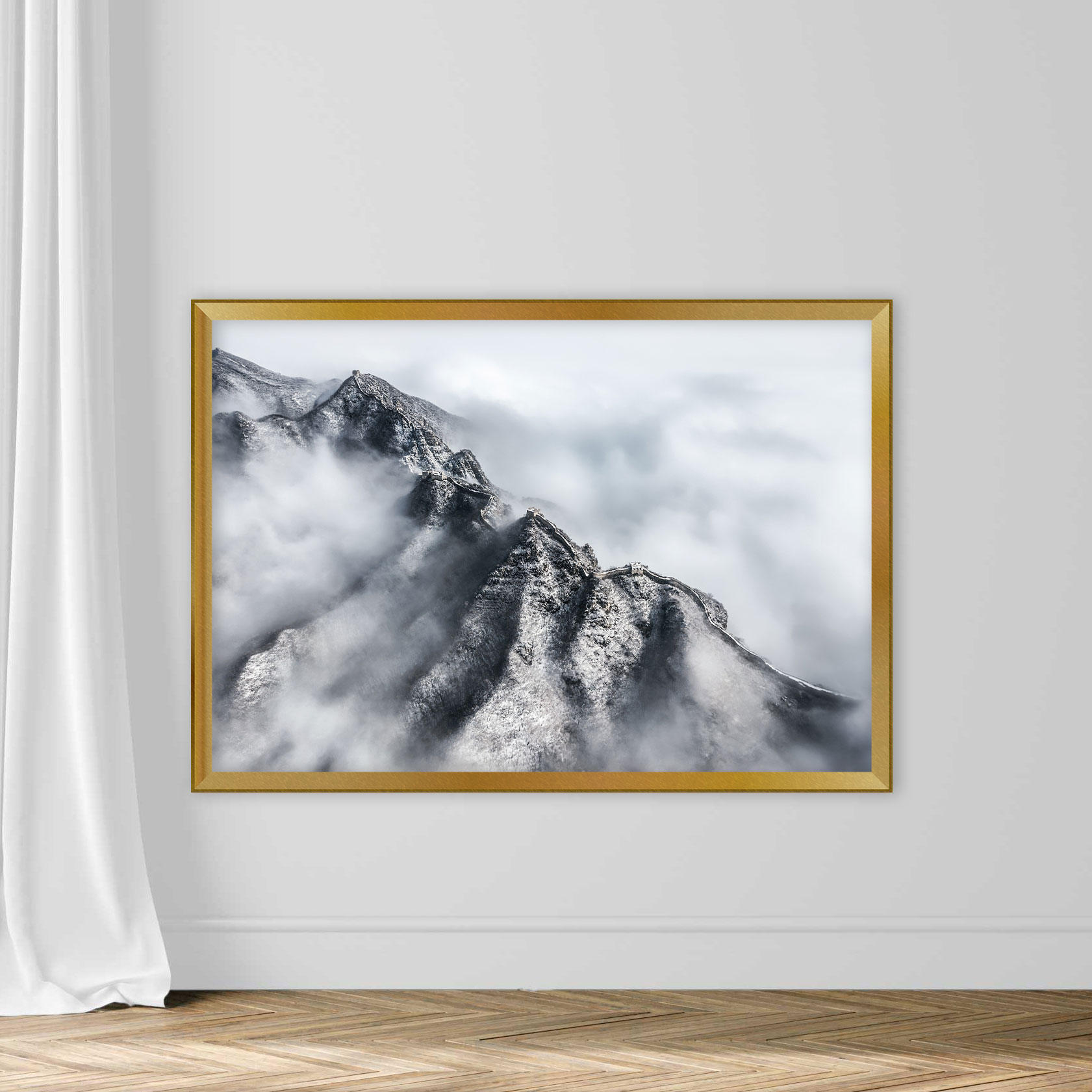 Great Wall of China in winter with fog, Beijing, China - Image 5