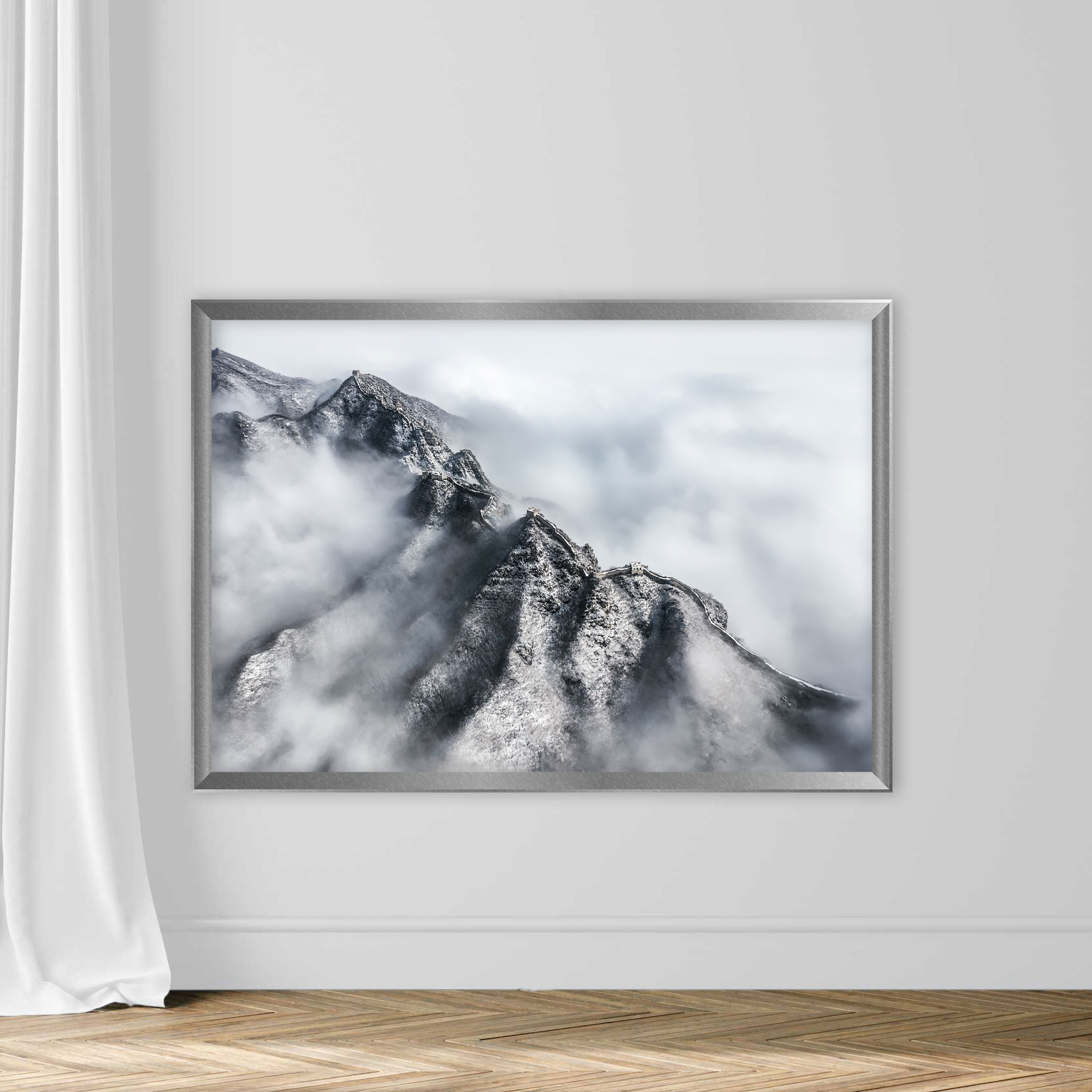 Great Wall of China in winter with fog, Beijing, China - Image 4